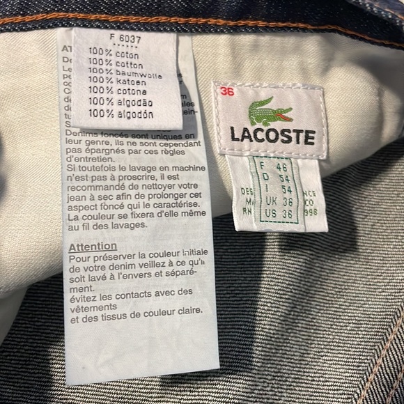 Selling a brand new pair of blue Lacoste jeans never worn before and size is 36 - Picture 3 of 5